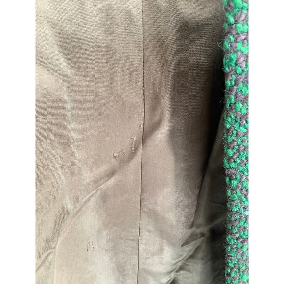 Aquascutum Men's 14 Green Tweed Wool Long Coat Vintage 50s Retro Classic HR3-40 - Picture 5 of 11